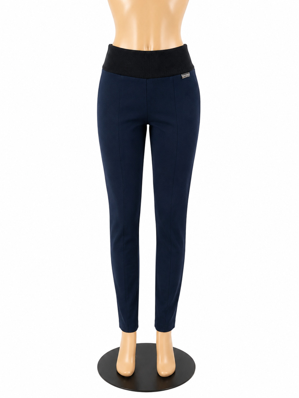 Calvin Klein Power Stretch Ponte Leggings Navy Blue Black Waistband Size Small